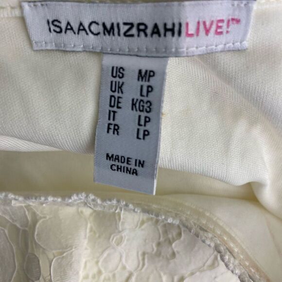 Isaac Mizrahi Live! Cream Handkerchief  Lace Midi Dress - Picture 5 of 7